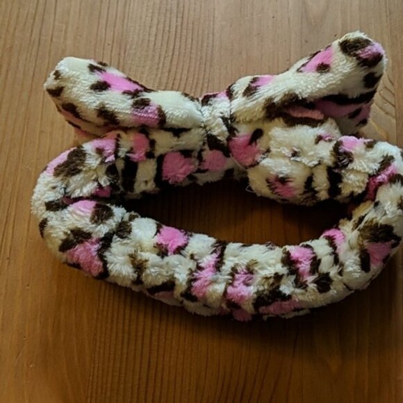 Hairband pink and white leopard print - Picture 3 of 5